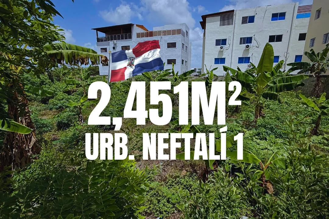 Terreno de 2,451 m² en Venta en Urb. Neftalí I, San Francisco de Macorís | RD$12,500 por metro
