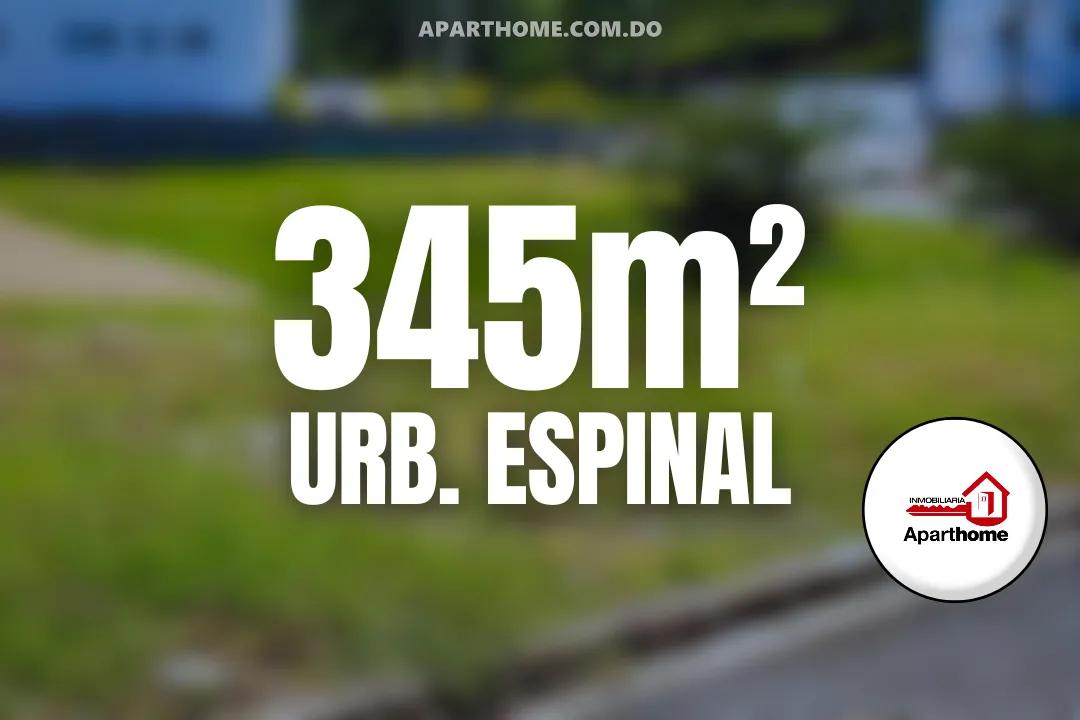 Terreno en venta de 345 m² en Urb. Espinal, San Francisco de Macorís frente a carretera Las Cejas La Enea