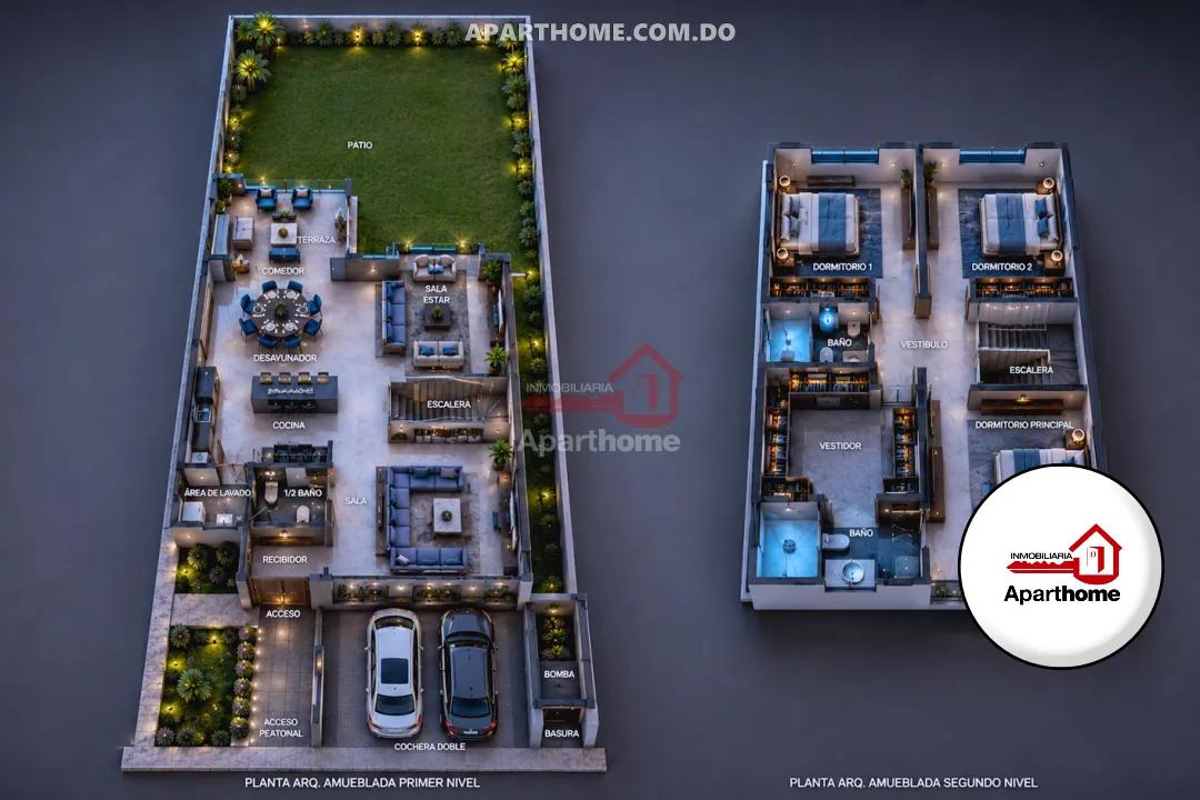 Villa de 2 Niveles en 205 m² con Piscina en Venta en Gales Residences, San Francisco de Macorís